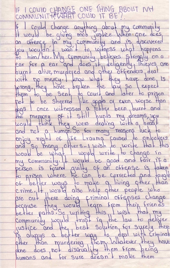 Michelle's essay